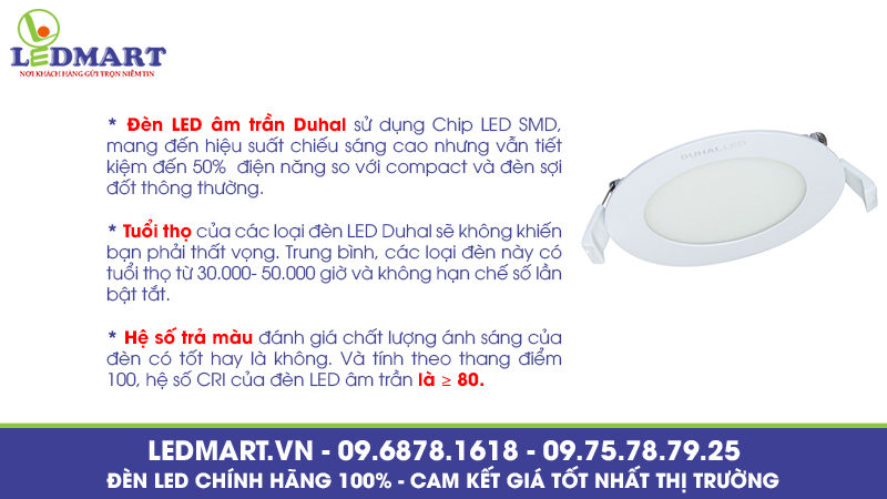 ưu điểm của đèn led duhal